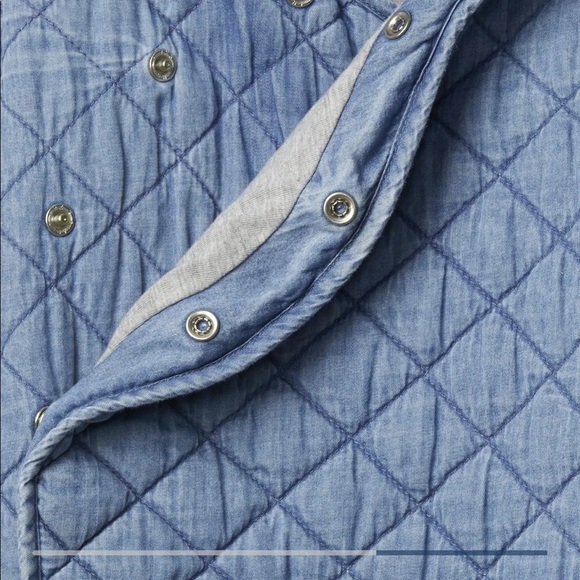 Baby Quilted Chambray Bear One-Piece - Picture 2 of 5